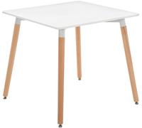 CLP Table De Cuisine Viborg I Table De Salle À Manger Au Design Scandinave pour Le Salon avec Plateau en MDF I Structure en Hêtre | Couleur Blanc Taille 80 cm