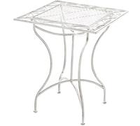 CLP Table en fer ASINA Design rétro 60 x 60 cm Blanc Antique