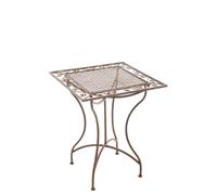 CLP Table de Jardin Carrée Asina en Fer Forgé - Table de Balcon ou Terrasse de Style Nostalgique Surface 60x60 cm - Table d'Extérieur pour Jardin - Couleur:, Couleur:Marron Antique