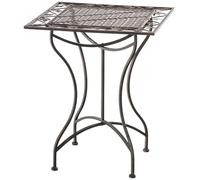 CLP Trading GmbH Table de jardin carrée Asina en fer forgé 60x60 cm style nostalgique Bronze