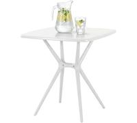 CLP Table de Jardin Becky Carree, Stable et resistante aux intemperies, Table bistrot 72 x 72 cm, Polypropylene Anti UV, Couleur:Blanc