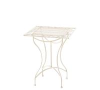 CLP Table de Jardin Carrée Asina en Fer Forgé - Table de Balcon ou Terrasse de Style Nostalgique Surface 60x60 cm - Table d'Extérieur pour Jardin - Couleur:, Couleur:crème Antique