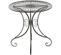 CLP Table de Jardin en Fer forgé Hari I Table de terrasse au Style Antique I Table Jardin en Fer avec Un Diamètre de Ø 70 cm, Couleur:Bronze