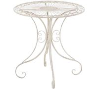 CLP Table de Jardin en Fer forgé Hari I Table de terrasse au Style Antique I Table Jardin en Fer avec Un Diamètre de Ø 70 cm, Couleur:crème Antique