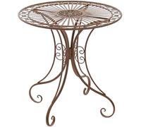 CLP Table de Jardin en Fer forgé Hari I Table de terrasse au Style Antique I Table Jardin en Fer avec Un Diamètre de Ø 70 cm, Couleur:Marron Antique