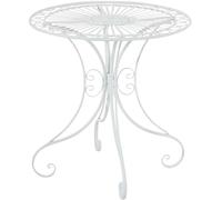 CLP Table de Jardin en Fer forgé Hari I Table de terrasse au Style Antique I Table Jardin en Fer avec Un Diamètre de Ø 70 cm, Couleur:Blanc