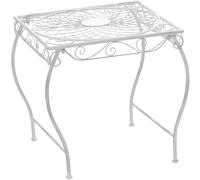 CLP Table de Jardin Carrée ZARINA | Table de Balcon de Style Nostalgique en Fer Hauteur 46 cm | Table de Terrasse à 4 Pieds Stable | Meuble de Jardin avec Surface 45 x 45 cm en Différentes Couleurs Blanc antique