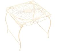 CLP Table de Jardin en Fer Zarina, Table d appoint Romantique Style Art Nouveau, Finition deperlante pour terrasse, Balcon et Jardin, Couleur:crème Antique
