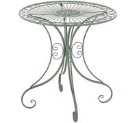CLP Table de Jardin Hari Style Art Nouveau, Table Bistro Ronde en Fer avec Ornements, Table d'appoint pour Jardin, Balcon, terrasse | Couleur Vert Antique
