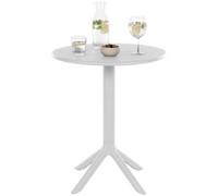 CLP Table de Jardin Lacota Ronde 60 cm, Plastique résistant aux intempéries et aux UV, idéale Balcon ou terrasse, pour 2 à 4 Personnes Couleur Blanc