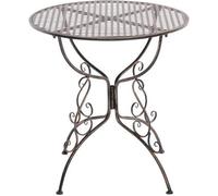 CLP Table de jardin ronde en fer forgé AMANDA, faite à la main dans un style nostalgique, diamètre Ø 70 cm, 6 couleurs au