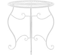 CLP Table De Jardin Ronde Indra avec Diamètre Ø 70 cm | Table en Fer Forgé pour Usage Extérieur I Table De Terrasse I Piètement Galbé en Métal, Couleur:Blanc