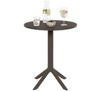 CLP Table de Jardin Ronde Lacota 60 cm, en Plastique résistant aux intempéries et UV, idéale pour Balcon et terrasse, 2 à 4 Personnes | Couleur Taupe