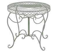 CLP Table de Jardin Ronde Style Art Nouveau Sheela, Table en Metal en Fer thermolaque, resistante aux intemperies, Couleur:Vert Antique