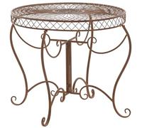 CLP Table de Jardin Ronde Style Art Nouveau Sheela, Table en Metal en Fer thermolaque, resistante aux intemperies, Couleur:Marron Antique
