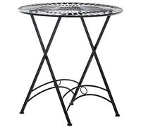 CLP Table De Jardin Ronde Tegal en Fer I Table De Terrasse Diamètre 71 cm I Table D'Extérieur Solide Et Résistante, Couleur:Bronze