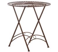 CLP Table de jardin Tegal ronde en métal Diamètre 71 cm Marron antique