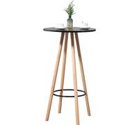 CLP Table haute de bar Livia en Bois , Nature / Noir Noir