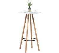 CLP Table haute de bar Livia en Bois , Nature / Blanc Blanc G