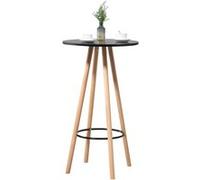 CLP Table haute de bar Livia en Bois , Nature / Noir Noir G