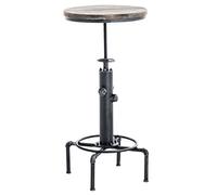 Table Haute de Bar Lumos I Table Ronde Style Mange-debout Design Industriel I Table de Bistro Plateau en Bois Support en Métal I Hauteur Rég, Couleur:argent antique