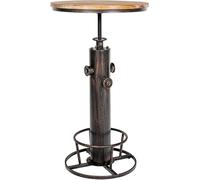 CLP Table Haute Ruhr I Table de Bar réglable en Hauteur avec Repose-Pieds I Structure de Table en métal et Plateau de Table en Bois de pin, Couleur:Bronze