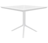 CLP Table Lenval 80 x 80 cm | Table de Jardin résistante aux intempéries et aux UV | Table de Balcon Angulaire en polypropylène, Couleur:Blanc