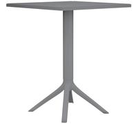 CLP Table Nuvela 60 x 60 cm | Table de Jardin résistante aux intempéries et aux UV | Table de Balcon Angulaire en polypropylène, Couleur:Gris foncé