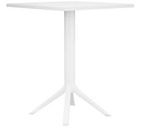 CLP Table Nuvela 60 x 60 cm | Table de Jardin résistante aux intempéries et aux UV | Table de Balcon Angulaire en polypropylène | Couleur Blanc