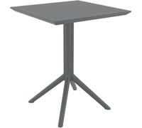 CLP Table Pliante Sky I Ronde Ou Carrée I Table De Jardin Pliante, Stable Et Facile À Nettoyer pour Un Usage Intérieur Et Extérieur, Couleur:Gris foncé, Forme:carré