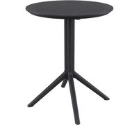 CLP Table Pliante Sky I Ronde Ou Carrée I Table De Jardin Pliante, Stable Et Facile À Nettoyer pour Un Usage Intérieur Et Extérieur | Couleur Noir Forme Rond