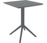 CLP Table pliante Sky I Table de jardin, stable et facile d'entretien pour l'intérieur et l'extérieur,gris foncé rectangulaire