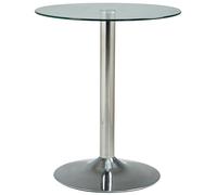 CLP Table Ronde avec Plateau en Verre Ø 60 cm I Table avec Colonne Métallique I Hauteur 70 cm I Verre Clair, Couleur:Verre Clair