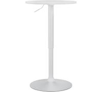 CLP Table Ronde réglable en Hauteur Xanten, Table Haute pivotante avec vérin à gaz Stable, Structure métallique revêtue antidérapante, Couleur:Blanc/Blanc, Taille:Ø 52 cm
