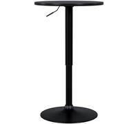 CLP Table Ronde réglable en Hauteur Xanten, Table Haute pivotante avec vérin à gaz Stable, Structure métallique revêtue antidérapante, Couleur:Noir/Noir, Taille:Ø 52 cm