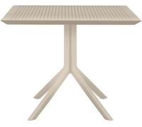 CLP Table Sky 80 x 80 cm I Table de Jardin résistante aux intempéries et aux UV I Table de Balcon Angulaire en polypropylène Durable, Couleur:Taupe