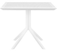 CLP Table Sky 80 x 80 cm I Table de Jardin résistante aux intempéries et aux UV I Table de Balcon Angulaire en polypropylène Durable, Couleur:Blanc