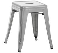 CLP Tabouret Armin I Tabouret métallique empilable et Facile d'entretien I Tabouret empilable pouvant Supporter jusqu'à 200 kg, Couleur:Argent