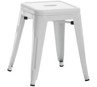CLP Tabouret Armin I Tabouret métallique empilable et Facile d'entretien I Tabouret empilable pouvant Supporter jusqu'à 200 kg, Couleur:Blanc