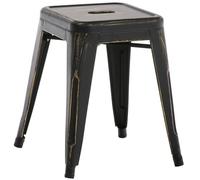 CLP Tabouret Armin I Tabouret métallique empilable et Facile d'entretien I Tabouret empilable pouvant Supporter jusqu'à 200 kg, Couleur:Noir/Or