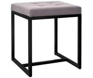 CLP Tabouret Barci I Tabouret Moderne | Tabouret rembourré de Haute qualité avec Structure en Fer Peinte en Noir par poudrage, Couleur:Gris, Matériel:Tissu