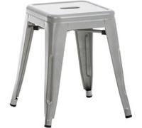 CLP Tabouret bas au style industriel Armin Métal , Argent Argent