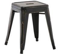 CLP Tabouret bas au style industriel Armin Métal , Noir-Or Noir-Or G