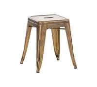 CLP Tabouret bas au style industriel Armin Métal , Or