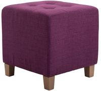 CLP Tabouret Bas Pharao Repose-Pieds Rembourré en Tissu I Tabouret Bas avec Coutures Décoratives I Pouf Carré avec Pieds en Bois, Couleur:Violet