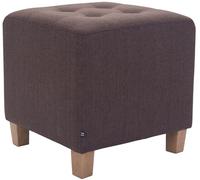 CLP Tabouret Bas Pharao Repose-Pieds Rembourré en Tissu I Tabouret Bas avec Coutures Décoratives I Pouf Carré avec Pieds en Bois, Couleur:Marron