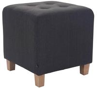 CLP Tabouret Bas Pharao Repose-Pieds Rembourré en Tissu I Tabouret Bas avec Coutures Décoratives I Pouf Carré avec Pieds en Bois, Couleur:Gris foncé