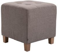 CLP Tabouret Bas Pharao Repose-Pieds Rembourré en Tissu I Tabouret Bas avec Coutures Décoratives I Pouf Carré avec Pieds en Bois, Couleur:Taupe