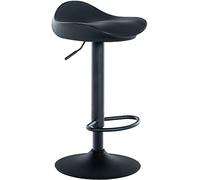 CLP Tabouret De Bar Alisson avec Coque Plastique I Revêtement en Similicuir I Pied Repose-Pieds Métal I Réglable Pivotant, Couleur:Noir