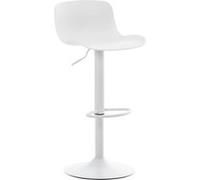CLP Tabouret De Bar Almada en Plastique I Chaise De Bar Réglable en Hauteur I Support en Métal en Forme Trompette avec Protection De Sol, Couleur:Blanc